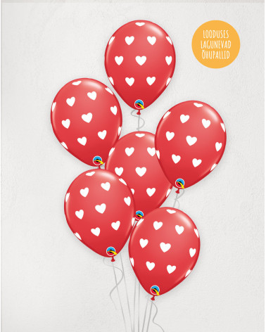 M Balloon Bouquet White Hearts