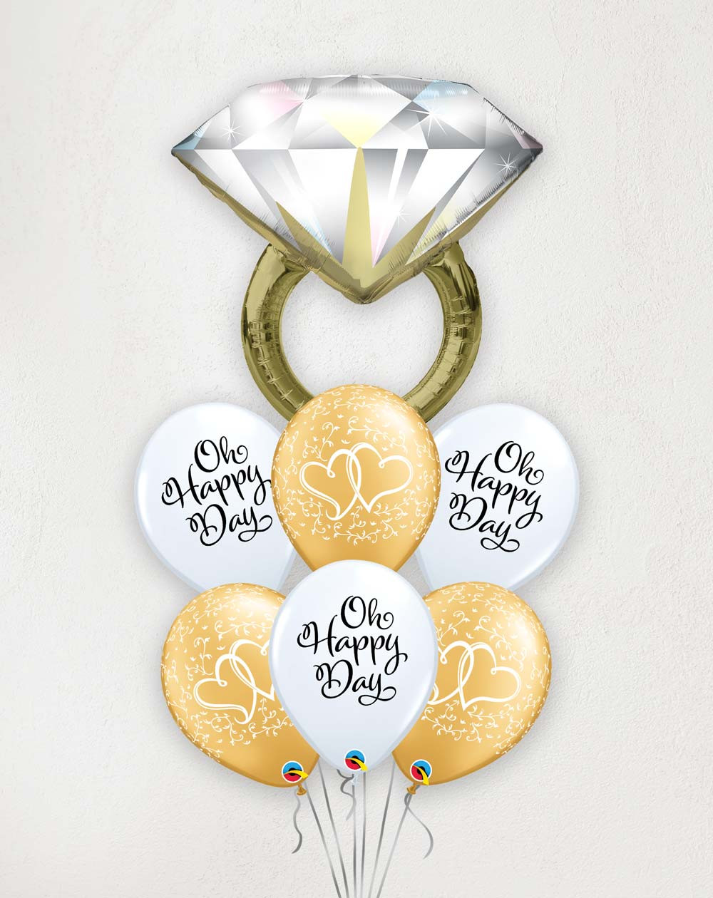 Big Balloon Bouquet Ring and golden hearts