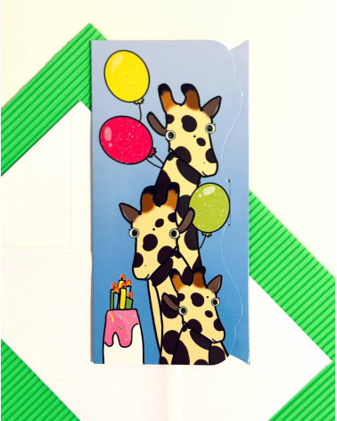 Pocket Card Giraffes and Balloons