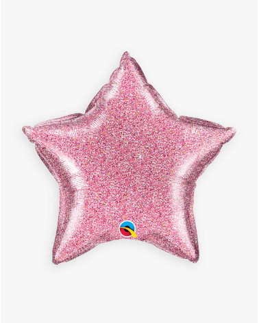 Balloon Star pink glitter