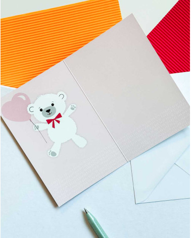 Card Bear with a balloon