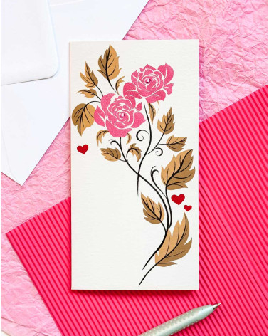 Pocket Card Flowers and hearts