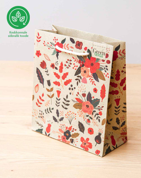 Grass Gift Bag M Flowers