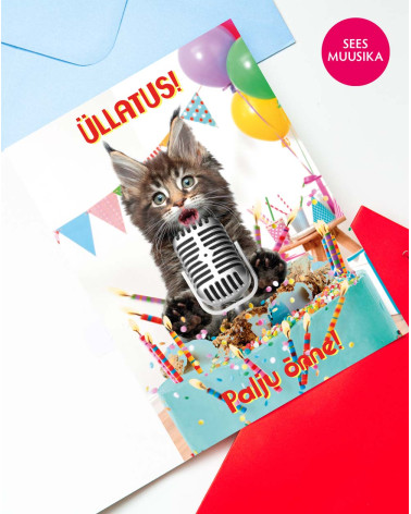 Music Greeting Card Kittens