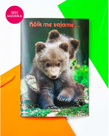 Music Greeting Card Bear Hug