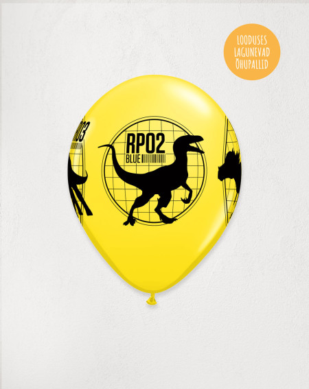 Latex Balloon Yellow Jurassic Park - Agapics