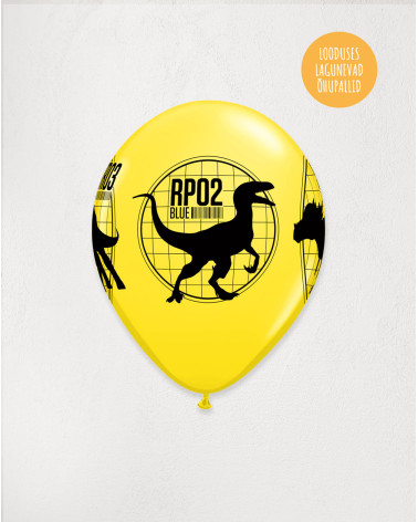 Latex Balloon Yellow Jurassic Park - Agapics