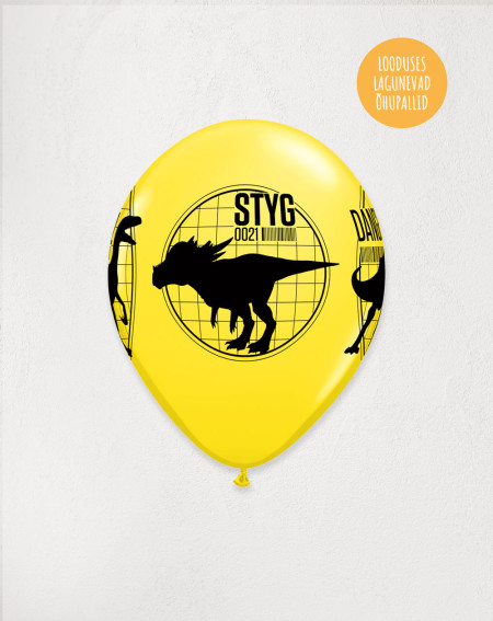 Latex Balloon Yellow Jurassic Park - Agapics