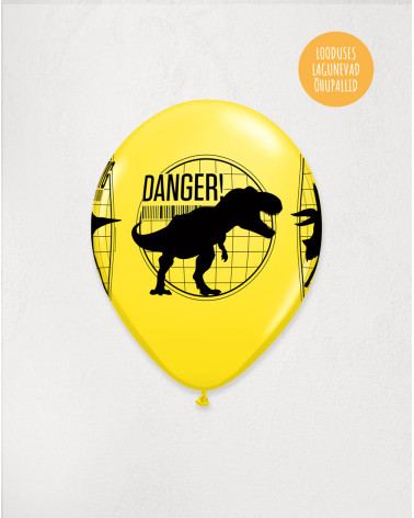 Latex Balloon Yellow Jurassic Park - Agapics