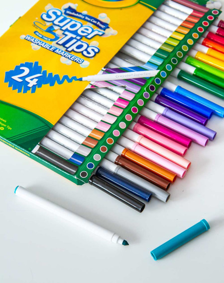 Crayola Supertips Pestavad markerid 24tk - Koolitarbed lastele - Agapics