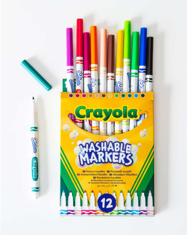 Crayola Pestavad markerid 12tk peenike joon - Koolitooted - Agapics