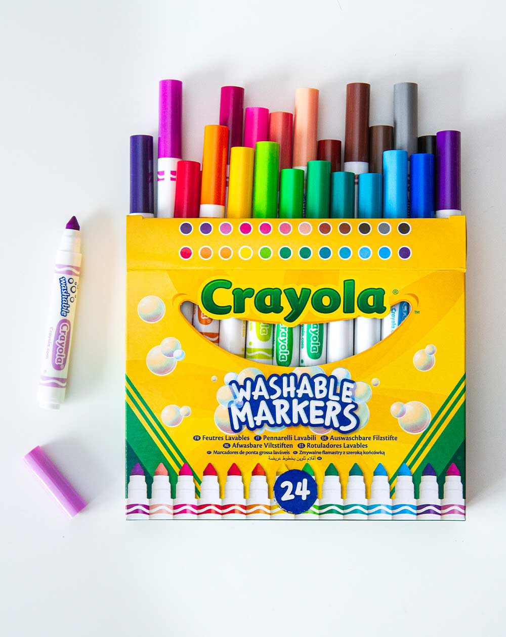 Crayola Pestavad markerid 24 tk lai joon - Koolitooted - Agapics