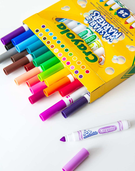 Crayola Pestavad markerid 24 tk lai joon - Koolitooted - Agapics