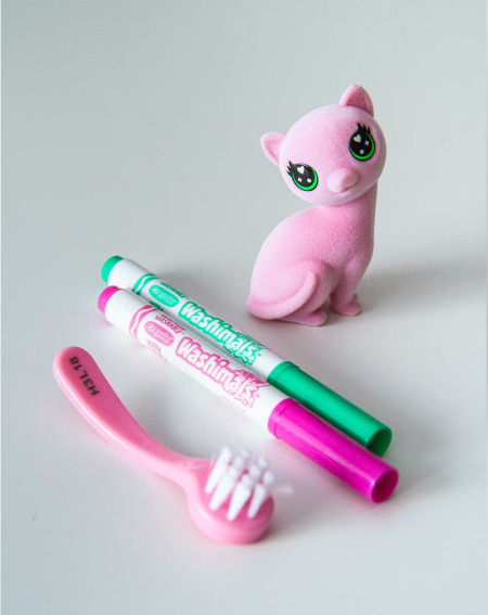 Crayola Washimals pastelne loomake roosa kiisupoeg - Kingid lastele - Agapics