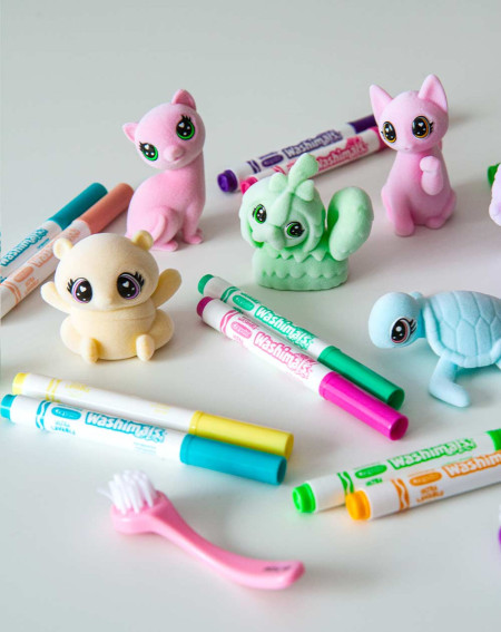 Crayola Washimals pastelne loomake roosa kiisupoeg - Sünnipäevakink - Agapics