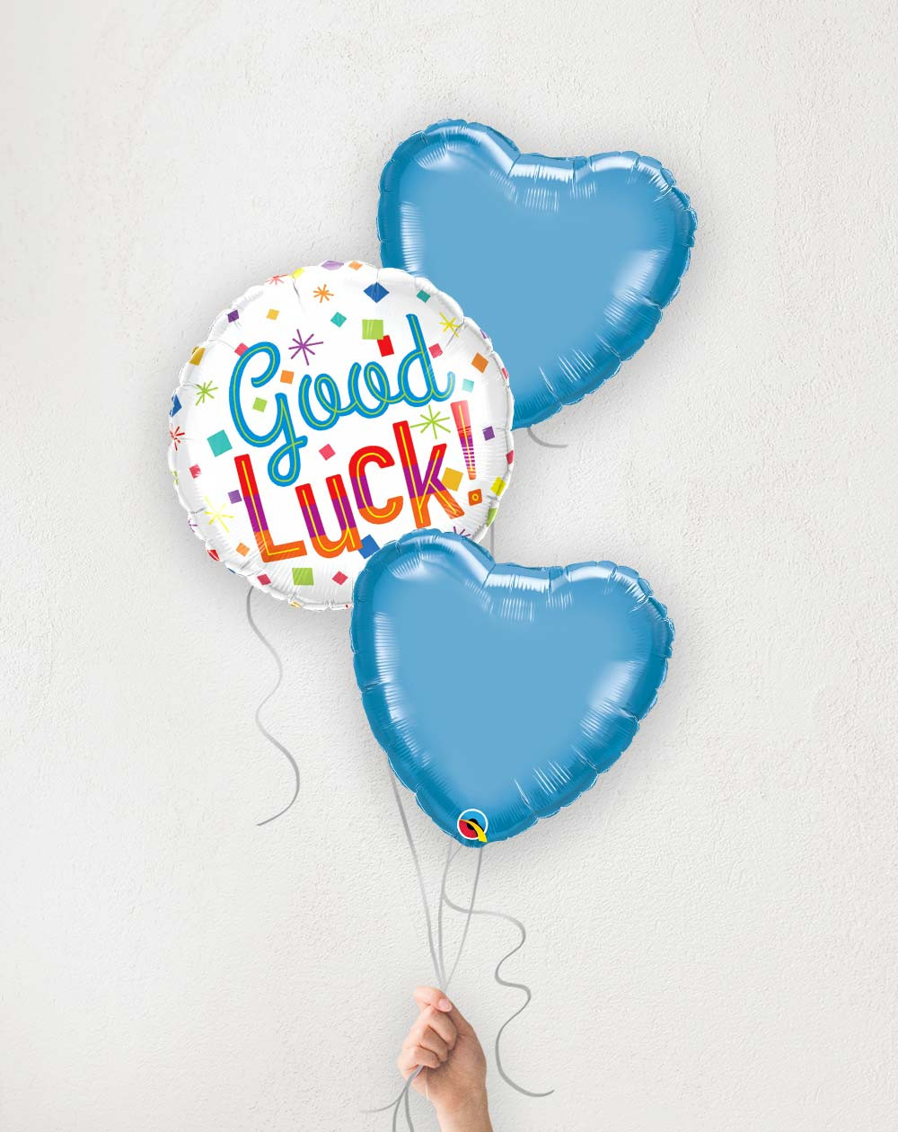 Balloon Bouquet blue hearts Good Luck! - Graduation gift - Agapics