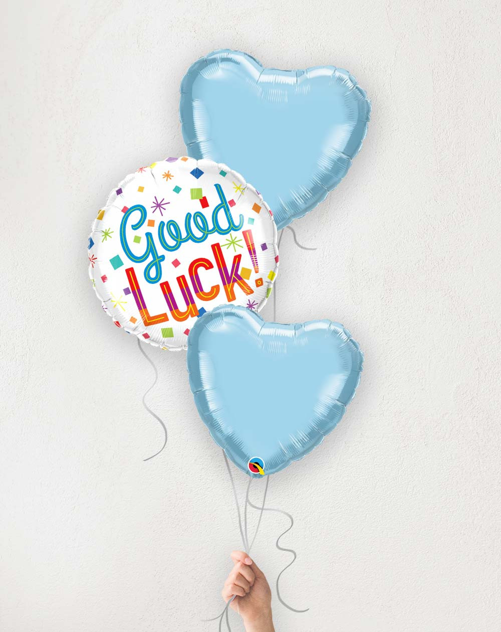 Balloon Bouquet blue hearts Good Luck! - Graduation present - Agapics