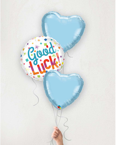 Balloon Bouquet blue hearts Good Luck!