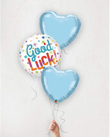 Balloon Bouquet blue hearts Good Luck! - Graduation present - Agapics