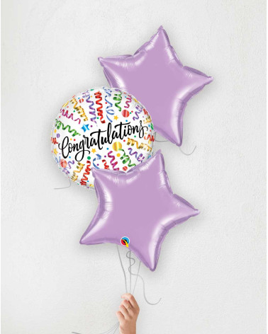 Balloon Bouquet purple stars Congratulations!