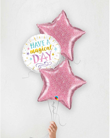 Balloon Bouquet pink stars Magical Day! - Gifts for girls - Agapics