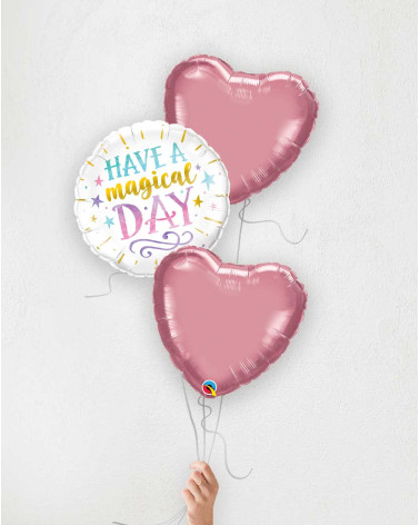 Balloon Bouquet Magical Day! pink hearts