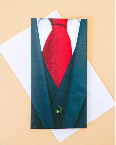 Pocket Card Red Tie - Greeting cards - Agapics