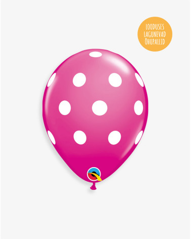 Latex Balloon Dark Pink dots