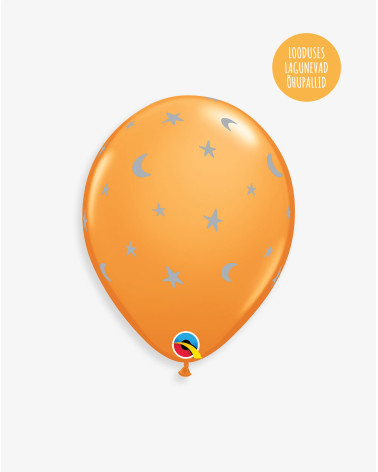 Latex Balloon Moon and stars orange