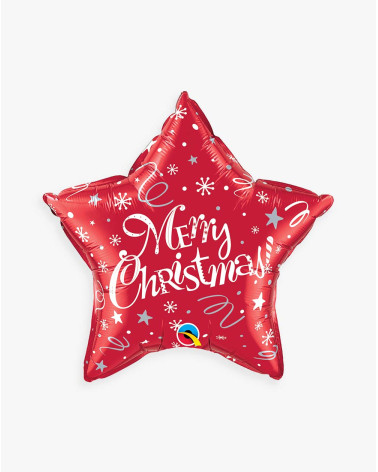 Balloon Merry Christmas red star