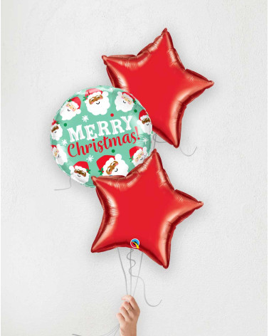 Balloon Bouquet HO-HO-HO red stars