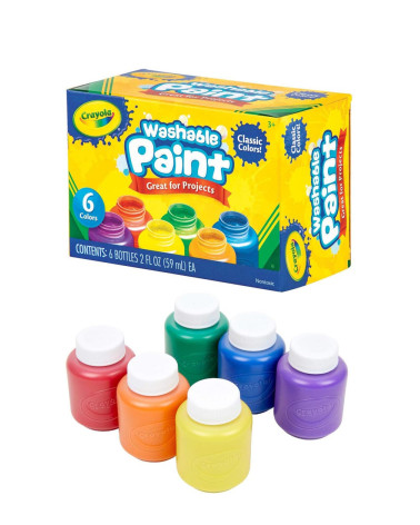 Crayola Washable Paint Bottles 6 colors - School supplies - Agapics