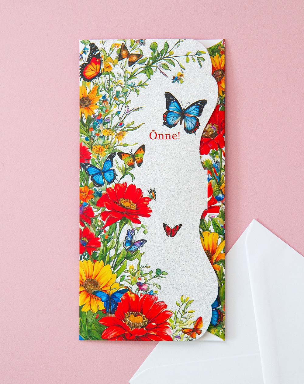 Pocket Card Flowers and butterflies