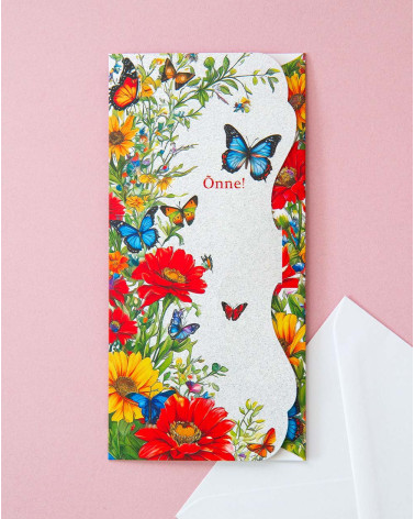 Pocket Card Flowers and butterflies