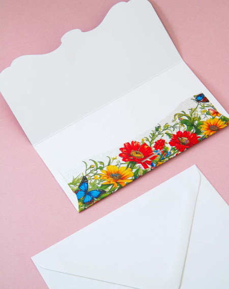 Pocket Card Flowers and butterflies