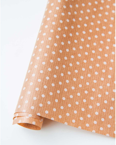 Wrapping Kraft Paper White dots - Agapics