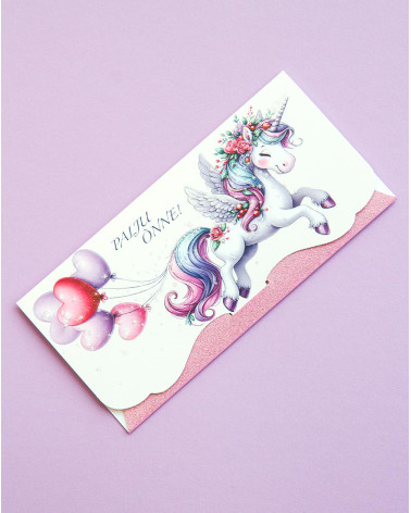 Pocket Card Unicorn with balloons