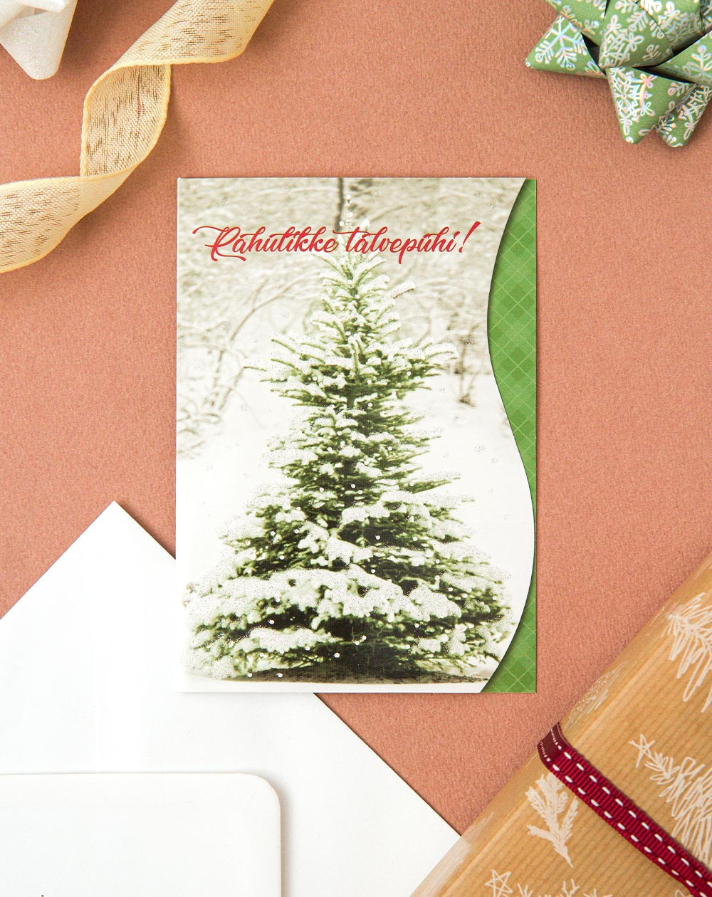 Hallmark Christmas Card Snowy Tree