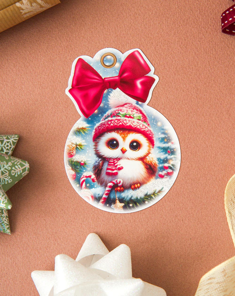 Small Christmas Gift Bag Card Owl