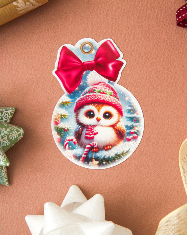 Small Christmas Gift Bag Card Owl