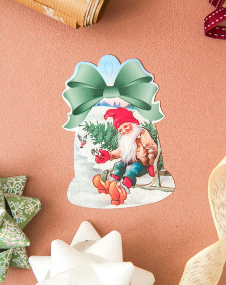 Small Christma Gift Bag Card Elf