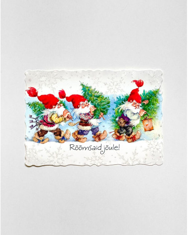 Christmas one page postcard Three elves