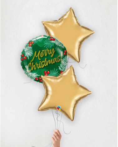 Balloon Bouquet Merry Christmas golden