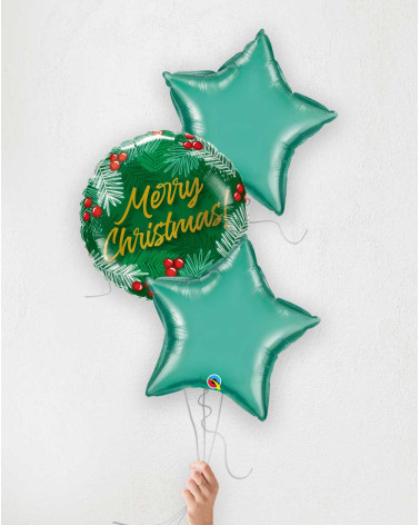 Balloon Bouquet Merry Christmas green