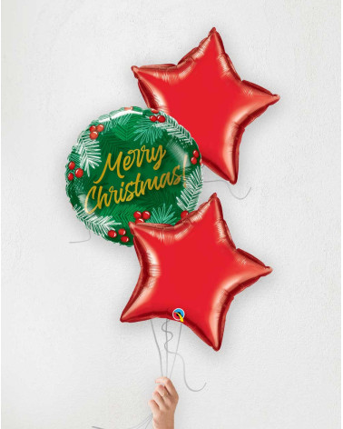 Balloon Bouquet Merry Christmas red