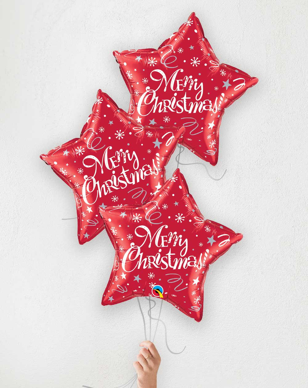 Balloon Bouquet Merry Christmas red stars