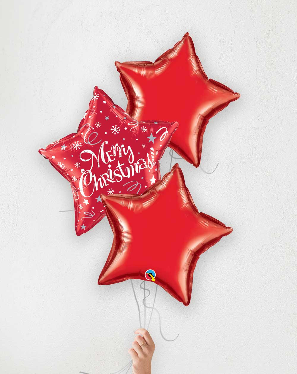 Balloon Bouquet Merry Christmas red stars