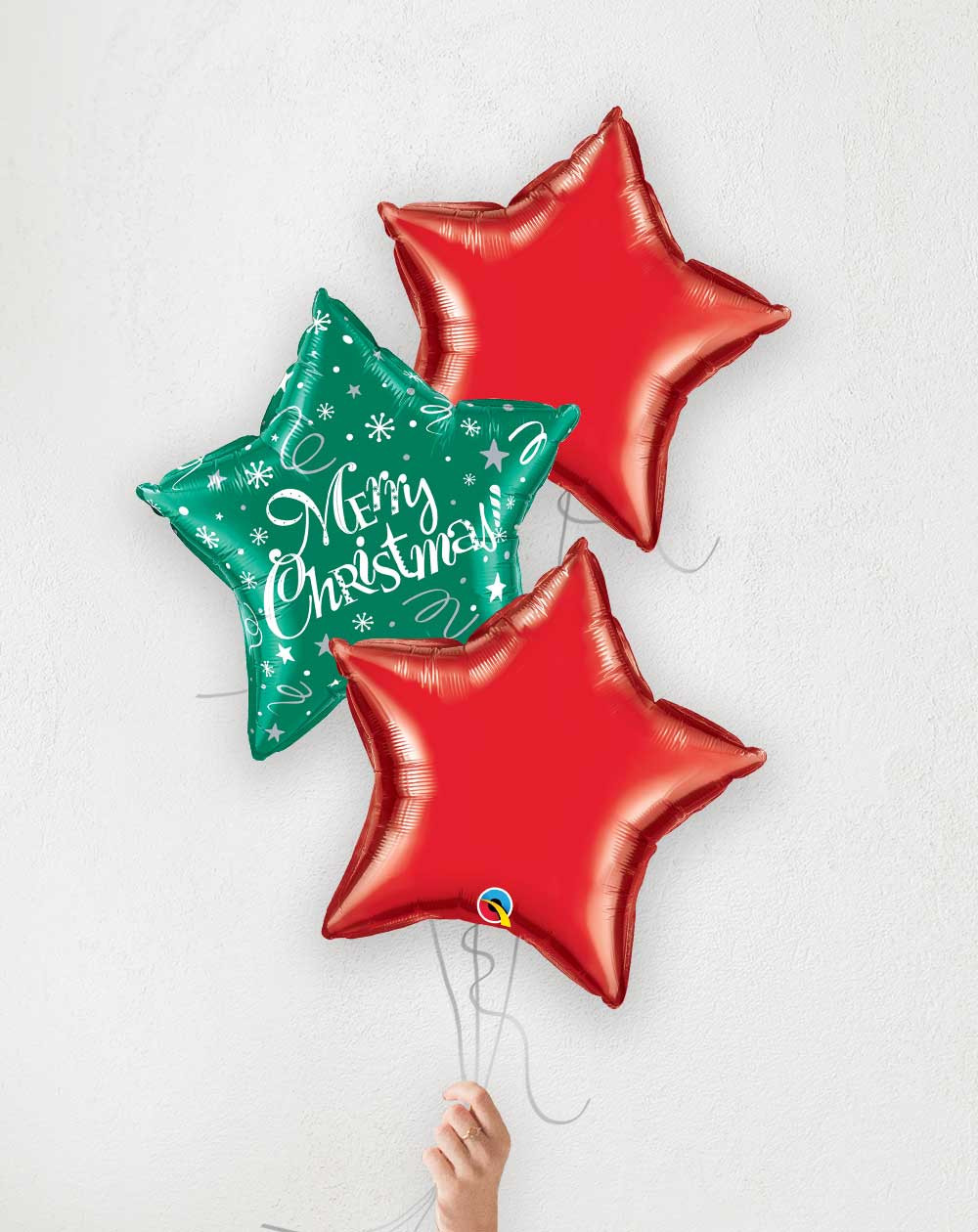 Balloon Bouquet Merry Christmas red stars