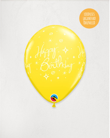 Latex Balloon Yellow Birthday