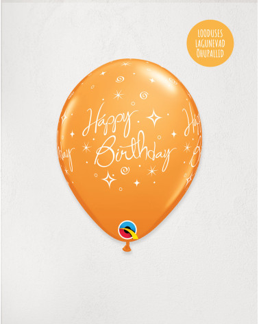 Latex Balloon Orange Birthday